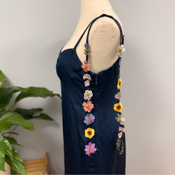 NWT Azazie Atelier Maxi Slip Dress 16 Lorelei Navy Multi Floral Special Occasion - Picture 9 of 16